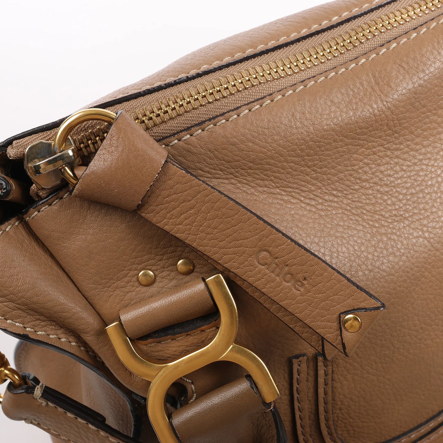 Chloe Marcie Leather Medium 2Way Handbag in Brown