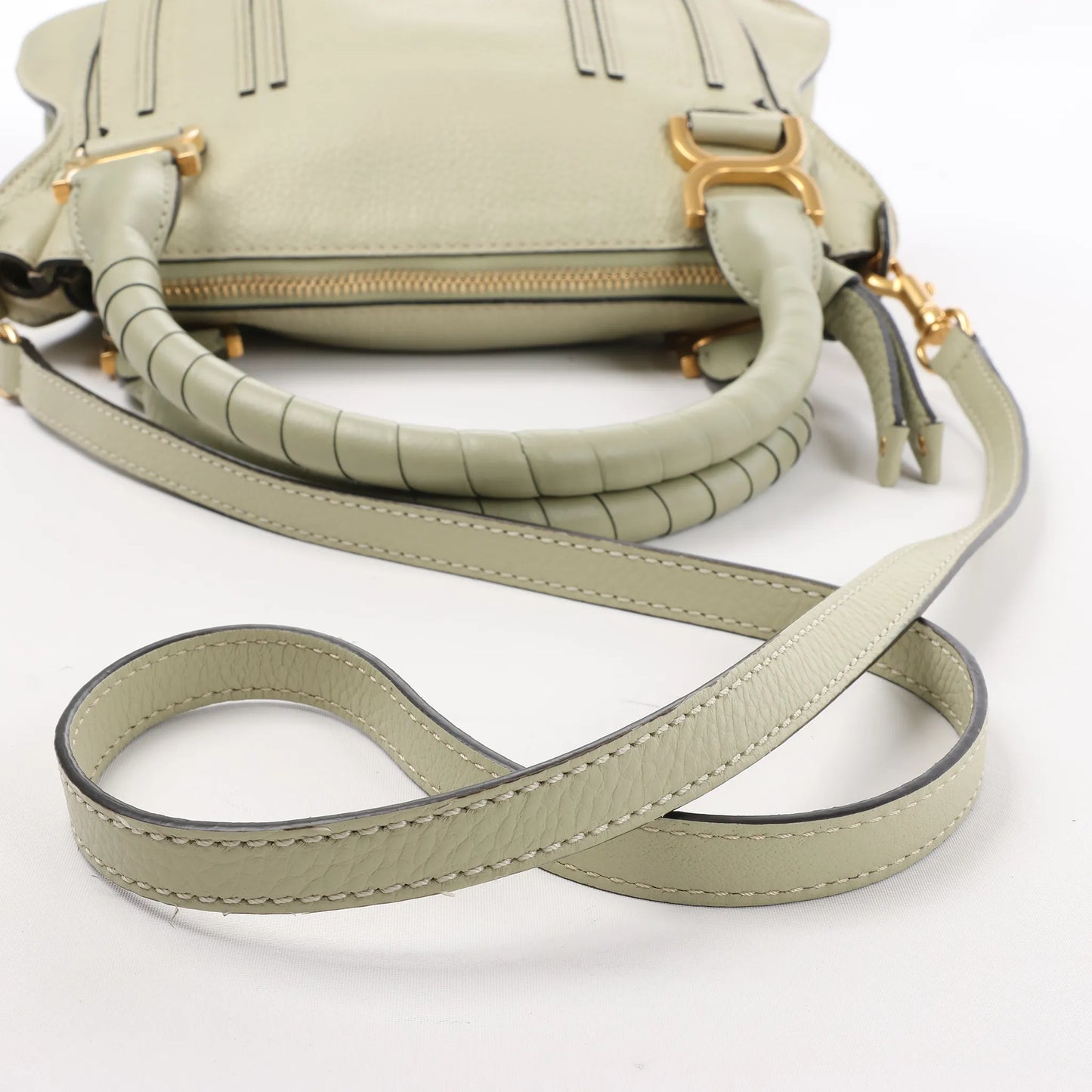 Petit sac à main Chloe Marcie en cuir vert