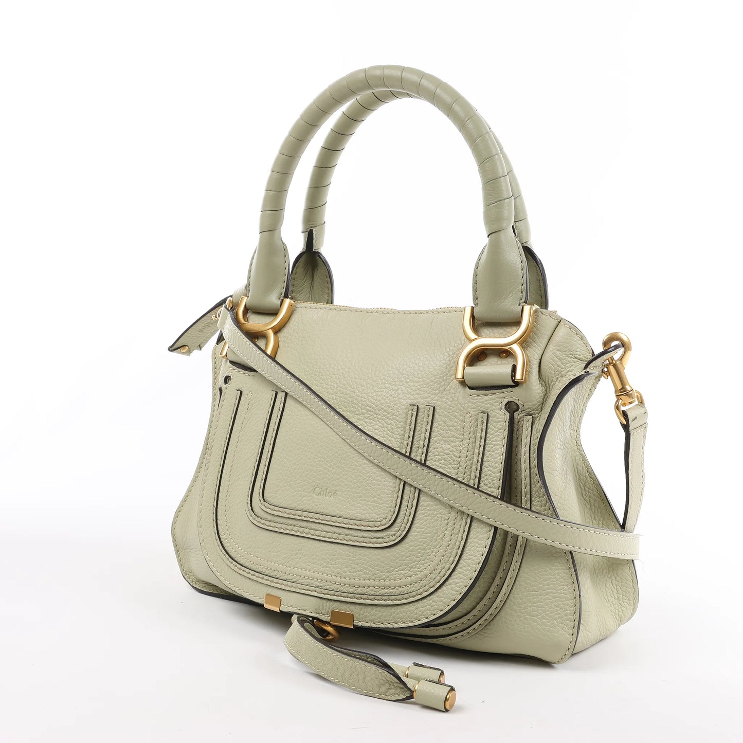 Petit sac à main Chloe Marcie en cuir vert