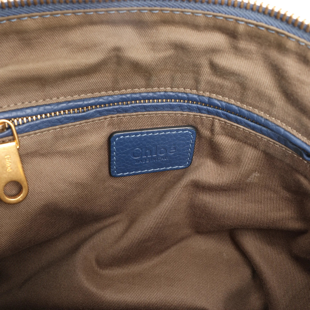 Chloe Marcie Leather Medium 2Way Handbag in Navy Blue