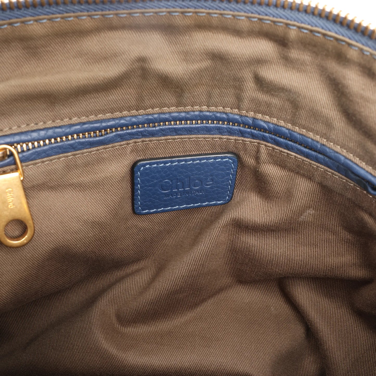 Chloe Marcie Leather Medium 2Way Handbag in Navy Blue