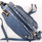 Chloe Marcie Leather Medium 2Way Handbag in Navy Blue