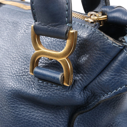 Chloe Marcie Leather Medium 2Way Handbag in Navy Blue