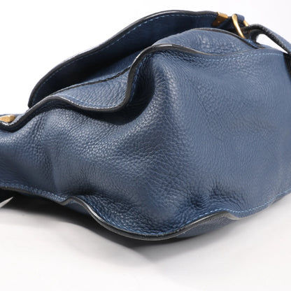 Chloe Marcie Leather Medium 2Way Handbag in Navy Blue