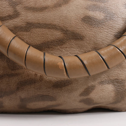 Chloe Marcie – Mittelgroße Handtasche aus braunem Leder mit Leopardenmuster, limitierte Auflage