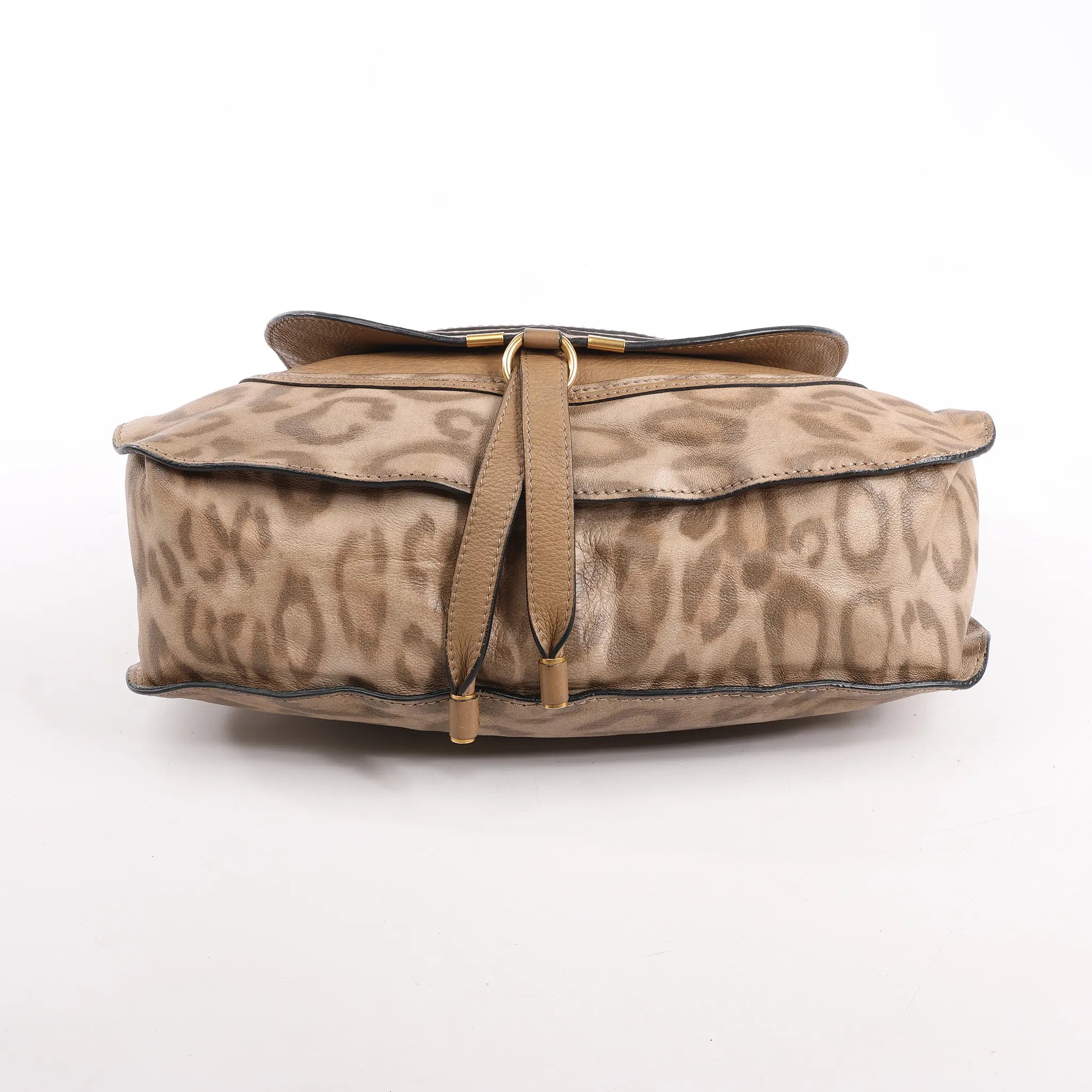 Chloe Marcie Medium Leather Leopard Pattern Handbag in Brown, Limited Edition