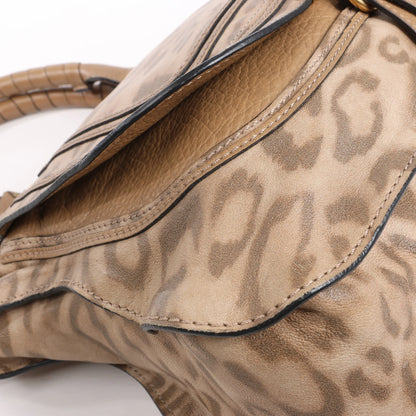 Chloe Marcie – Mittelgroße Handtasche aus braunem Leder mit Leopardenmuster, limitierte Auflage