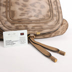Chloe Marcie Medium Leather Leopard Pattern Handbag in Brown, Limited Edition
