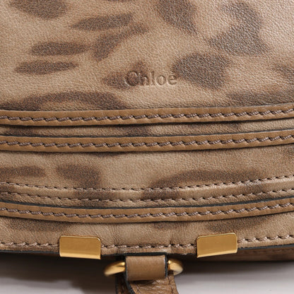Chloe Marcie – Mittelgroße Handtasche aus braunem Leder mit Leopardenmuster, limitierte Auflage