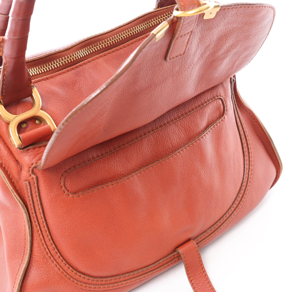 Chloe Marcie Medium Leather Shoulder Bag in Brown