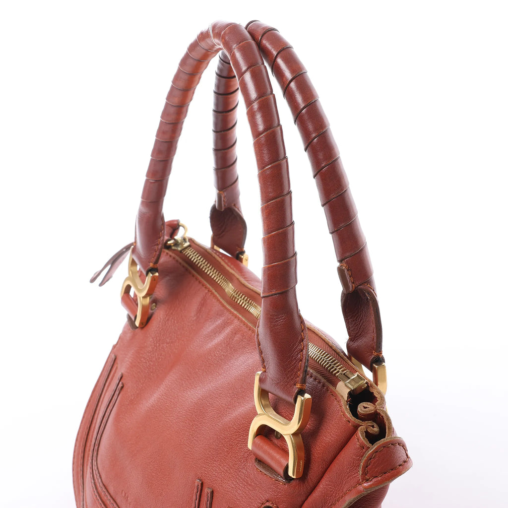 Chloe Marcie Medium Leather Shoulder Bag in Brown
