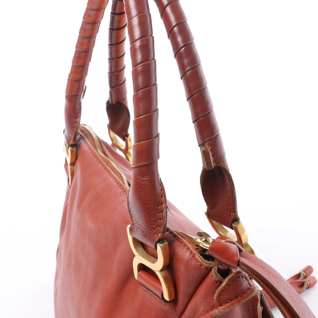 Chloe Marcie Medium Leather Shoulder Bag in Brown