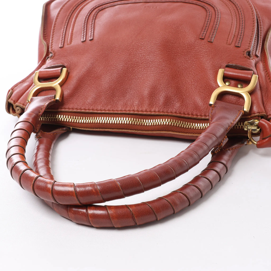 Chloe Marcie Medium Leather Shoulder Bag in Brown
