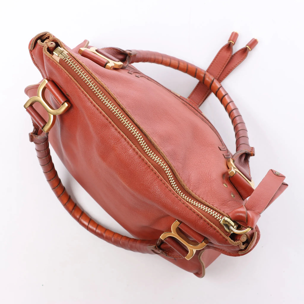 Chloe Marcie Medium Leather Shoulder Bag in Brown