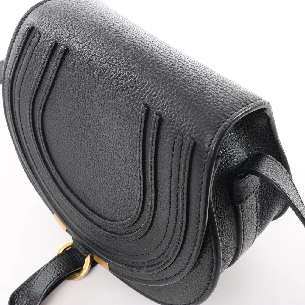 Chloe Marcie Mini Leather Crossbody Bag in Black