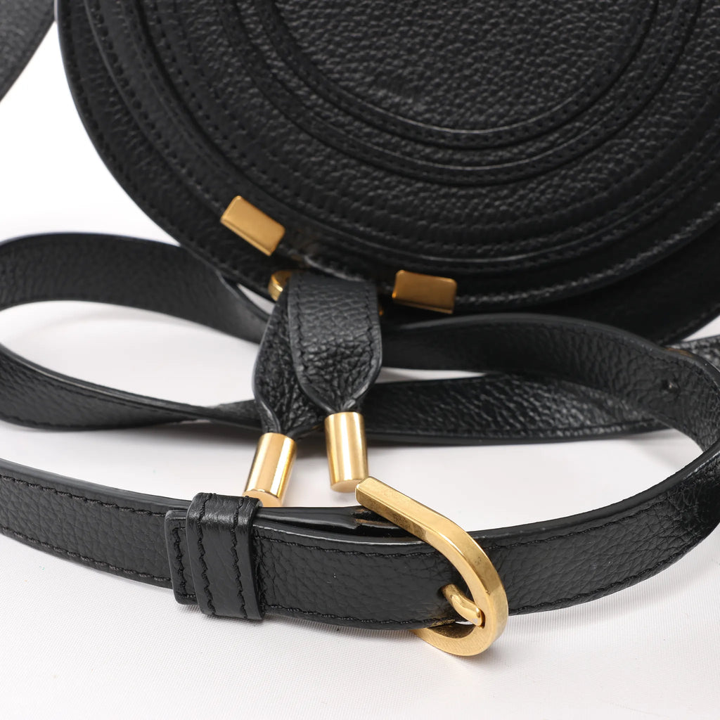 Chloe Marcie Mini Leather Crossbody Bag in Black