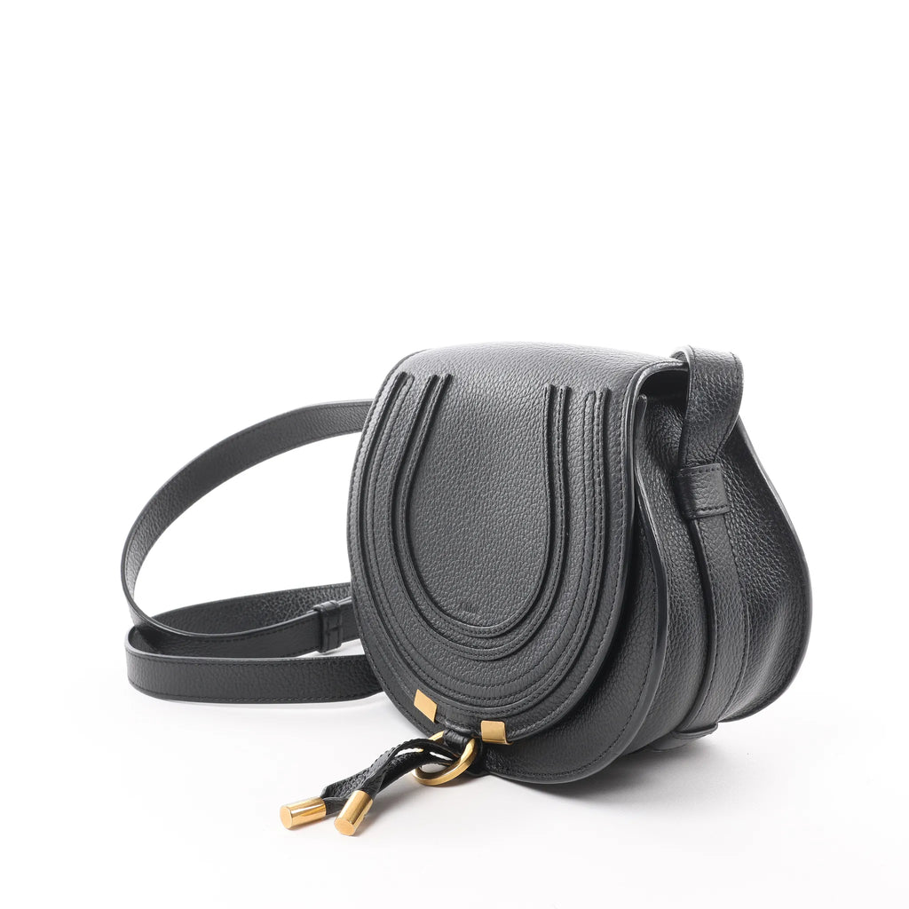 Chloe Marcie Mini Leather Crossbody Bag in Black