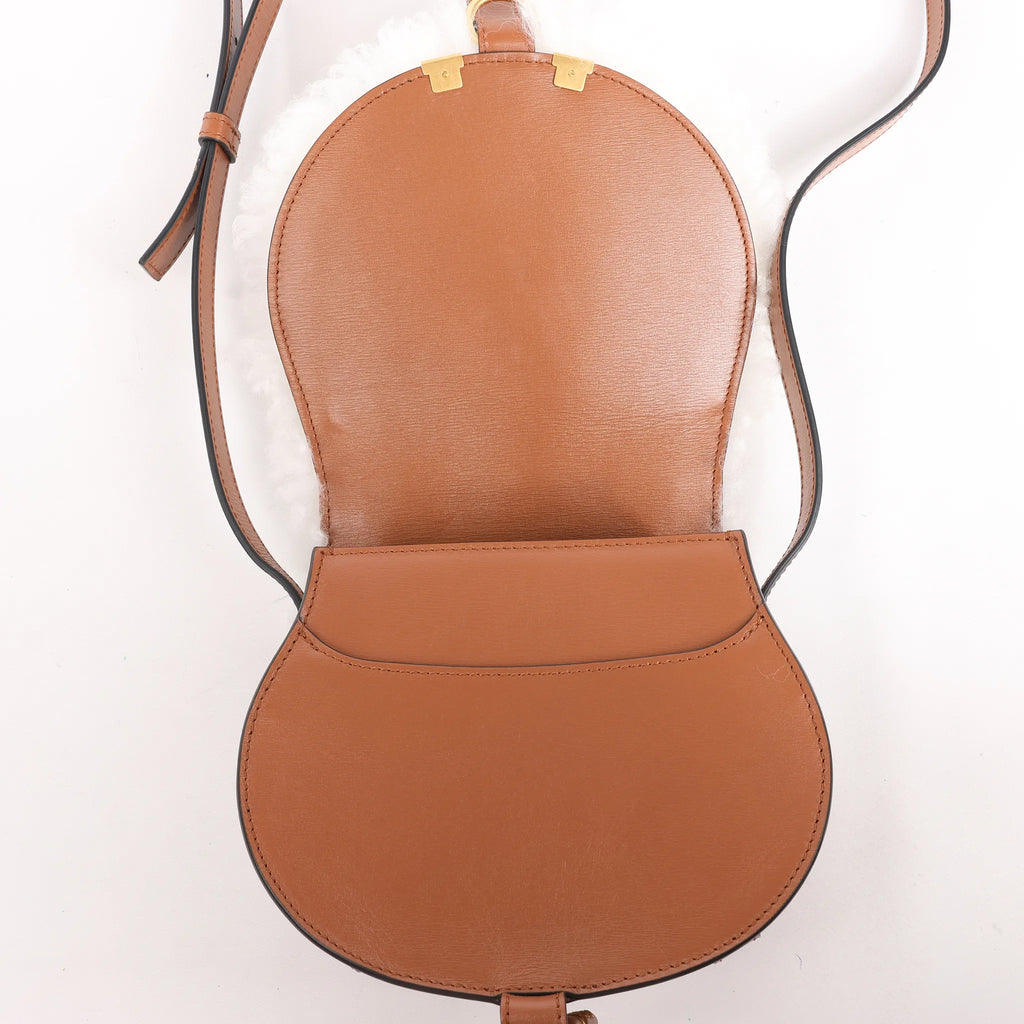 Chloe Marcie Mini Leather x Boa Crossbody Bag in Brown