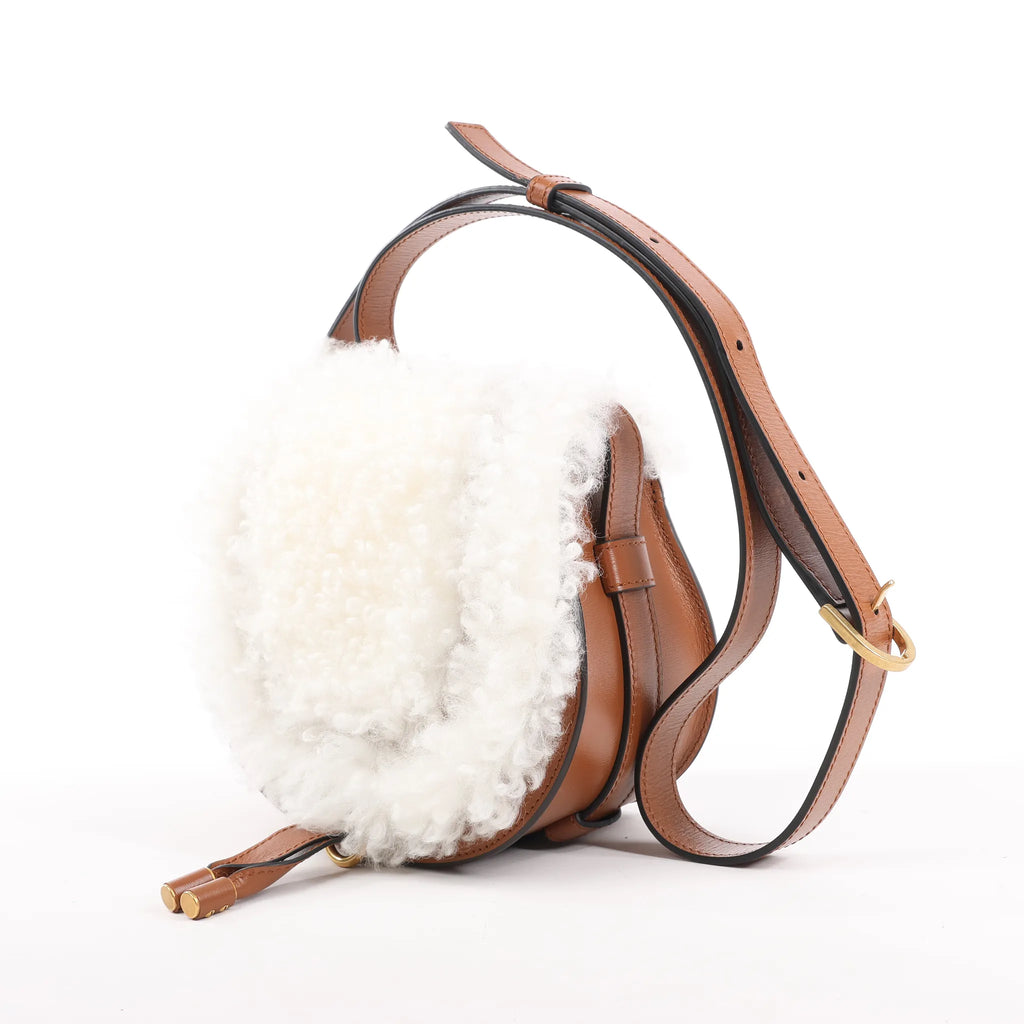 Chloe Marcie Mini Leather x Boa Crossbody Bag in Brown