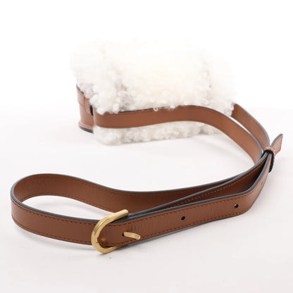 Chloe „Marcie Mini“-Umhängetasche aus Leder x Boa in Braun