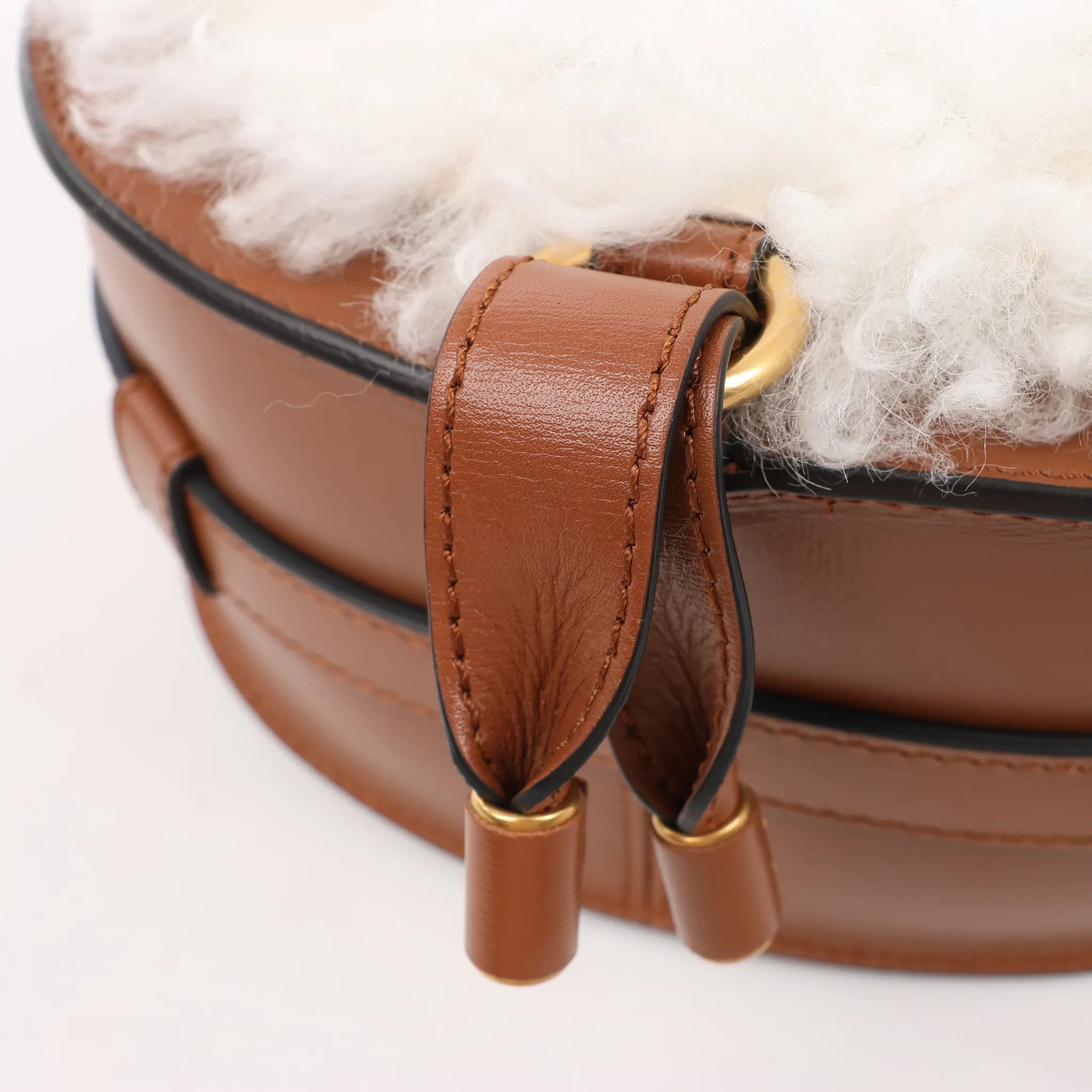 Chloe Marcie Mini Leather x Boa Crossbody Bag in Brown