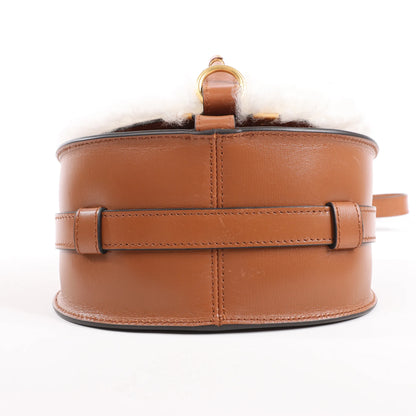 Chloe „Marcie Mini“-Umhängetasche aus Leder x Boa in Braun