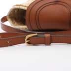 Chloe Marcie Small Raffia x Leather Crossbody Bag in Beige × Brown