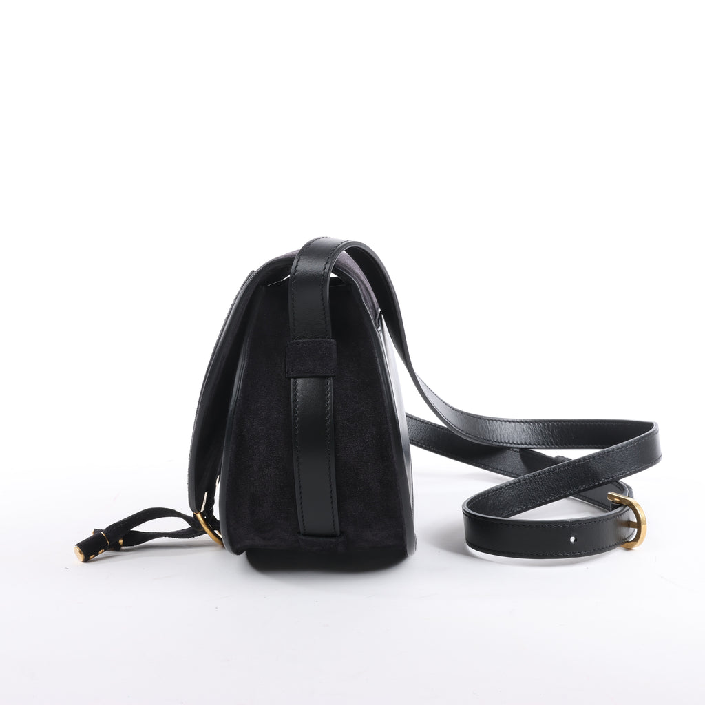 Chloe Marcie Mini Suede Crossbody Bag in Black