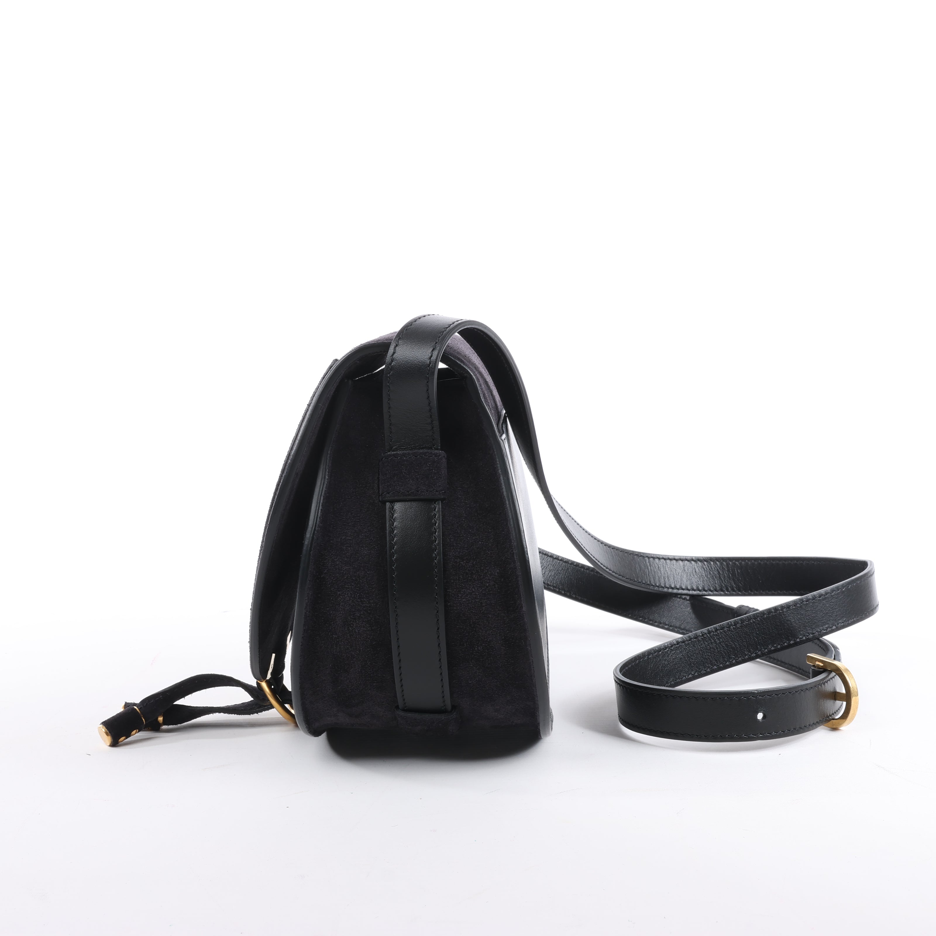 Chloe Marcie Mini Suede Crossbody Bag in Black