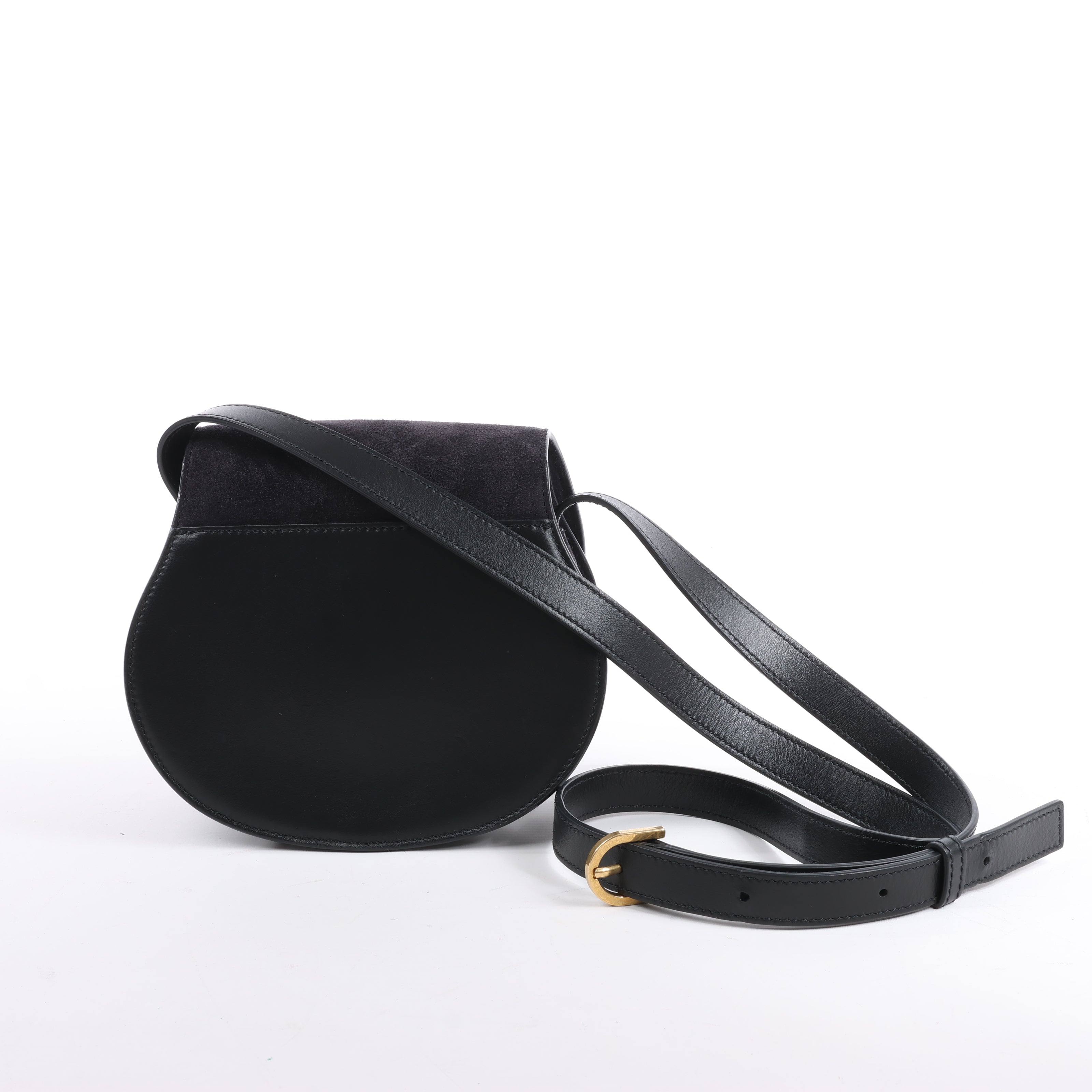 Chloe Marcie Mini Suede Crossbody Bag in Black