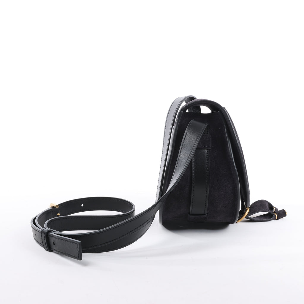 Chloe Marcie Mini Suede Crossbody Bag in Black