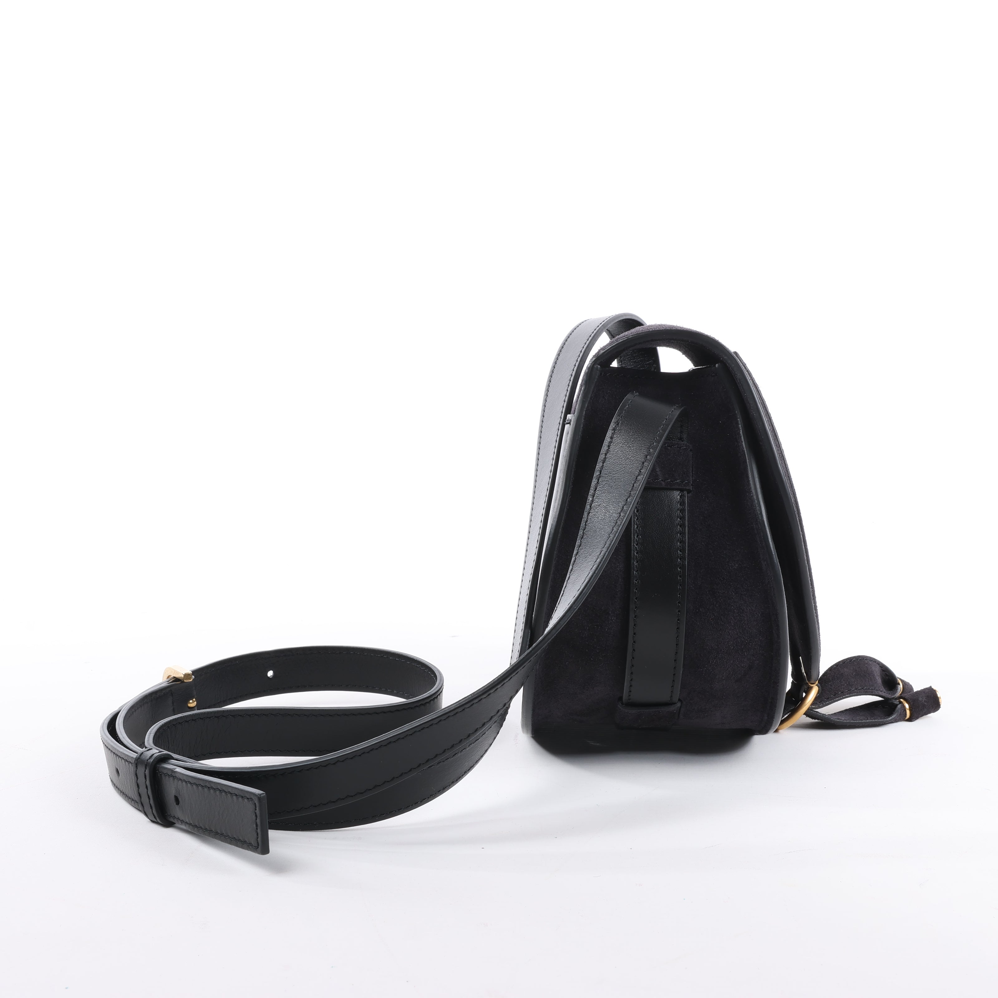 Chloe Marcie Mini Suede Crossbody Bag in Black