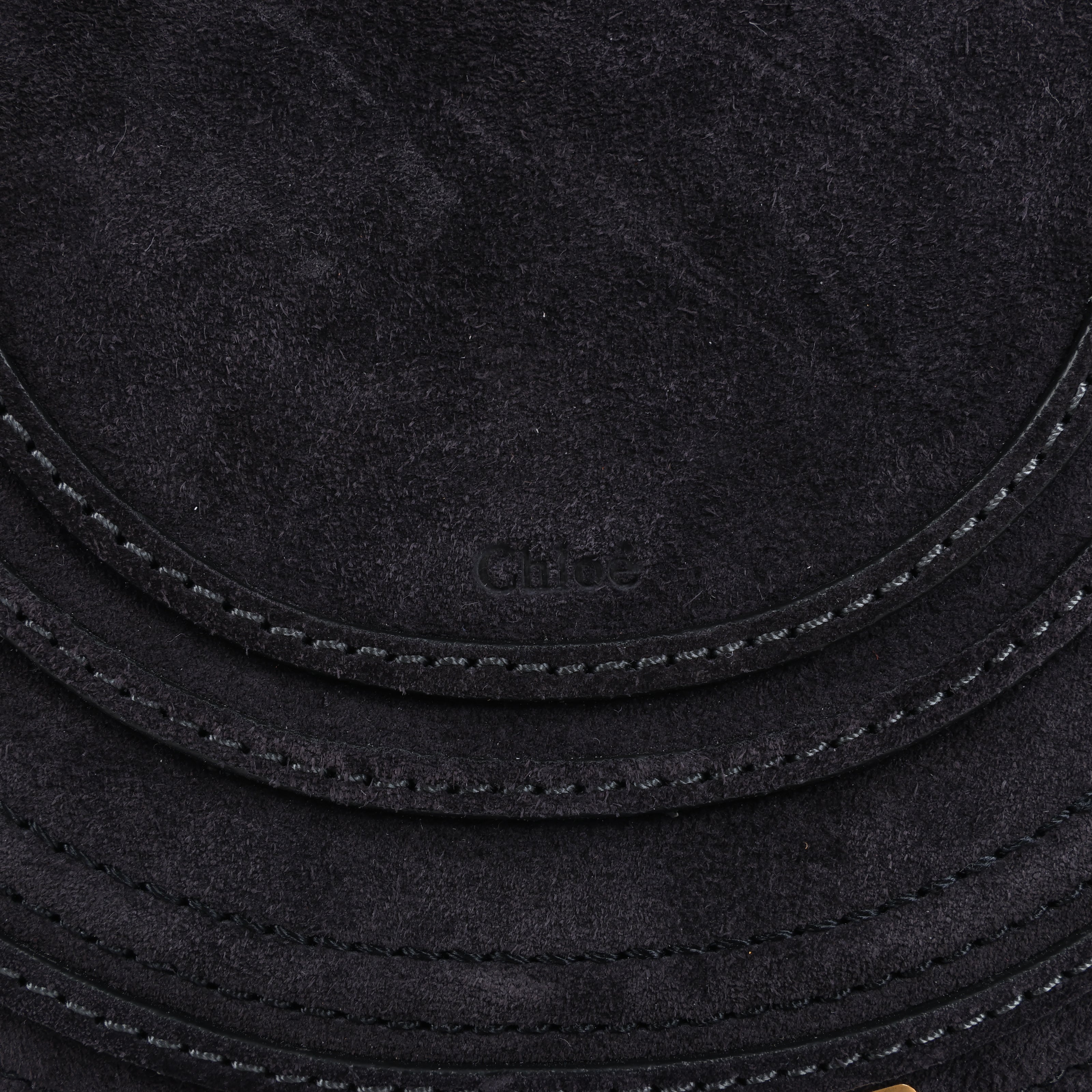 Chloe Marcie Mini Suede Crossbody Bag in Black
