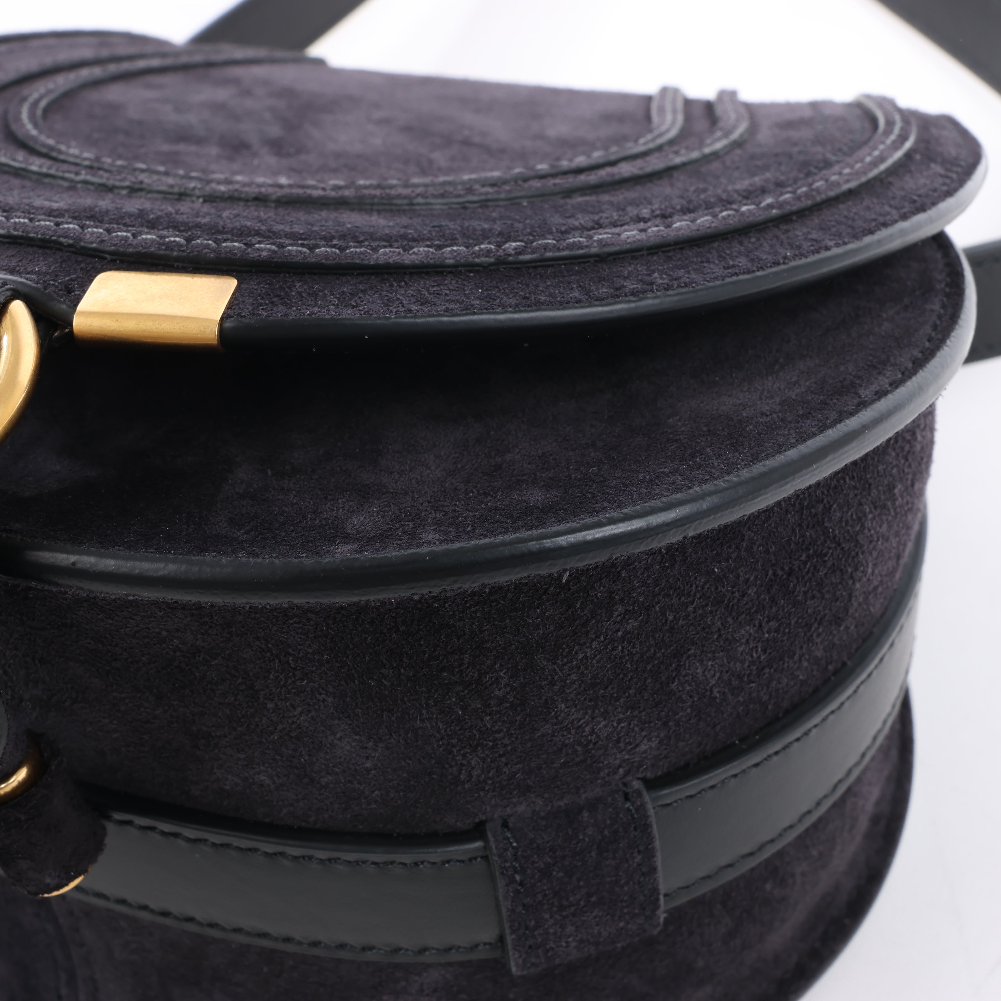 Chloe Marcie Mini Suede Crossbody Bag in Black