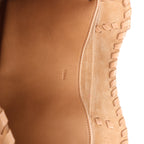 Bolso de hombro mediano CHLOE Woody de lona y piel en marrón