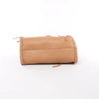 Bolso de hombro mediano CHLOE Woody de lona y piel en marrón