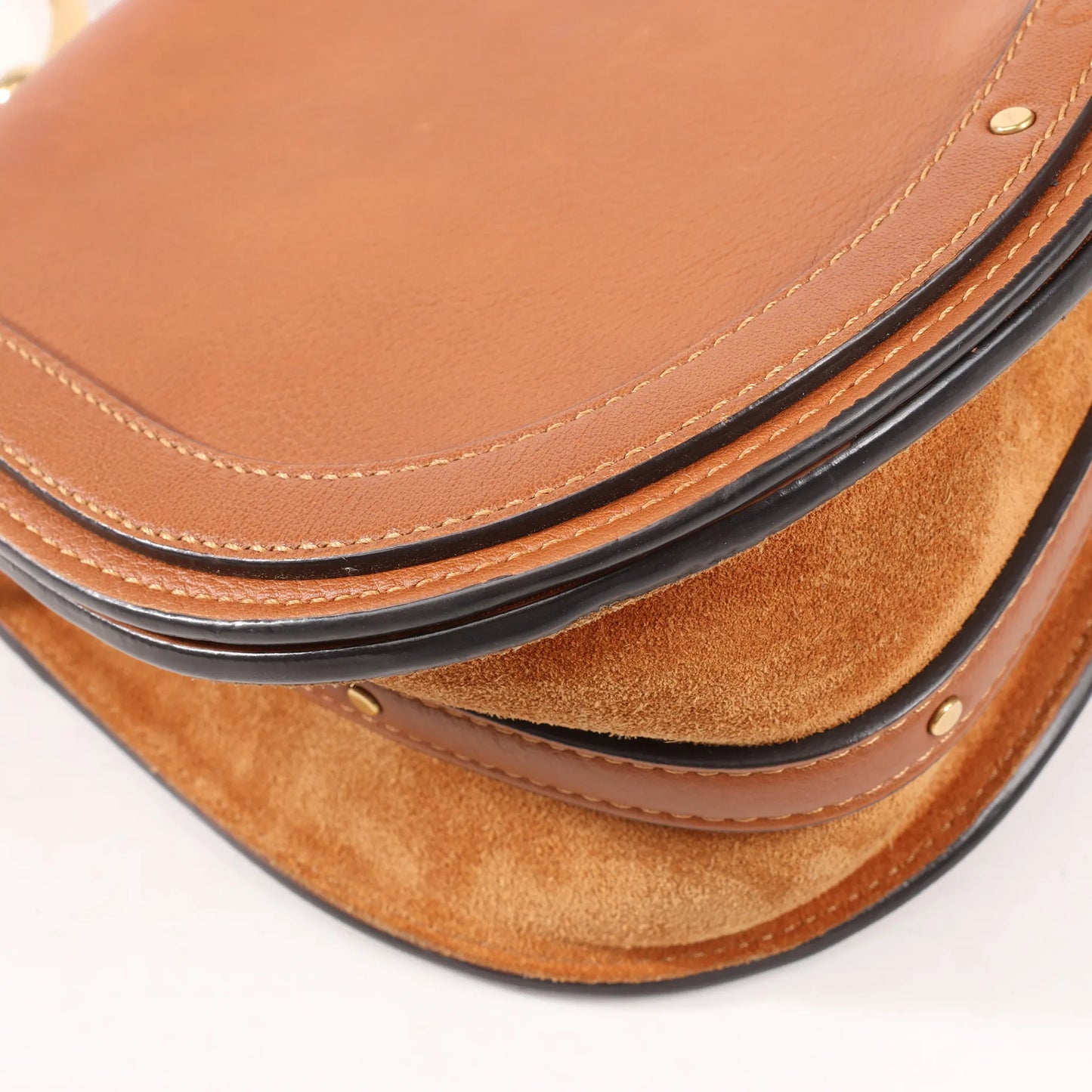 CHLOE Nile Leder kleine 2-Wege-Schultertasche in Braun