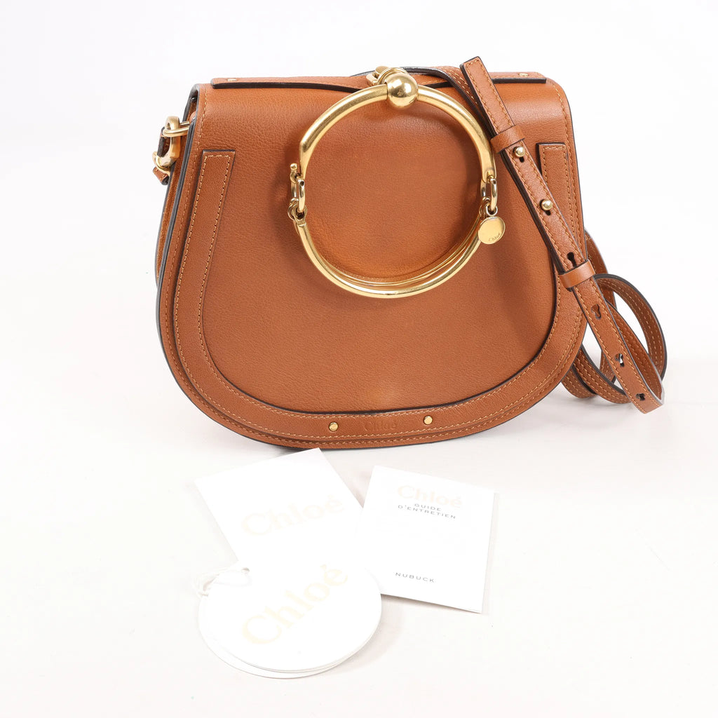 CHLOE Nile Leather Small 2Way Shoulder Bag in Brown