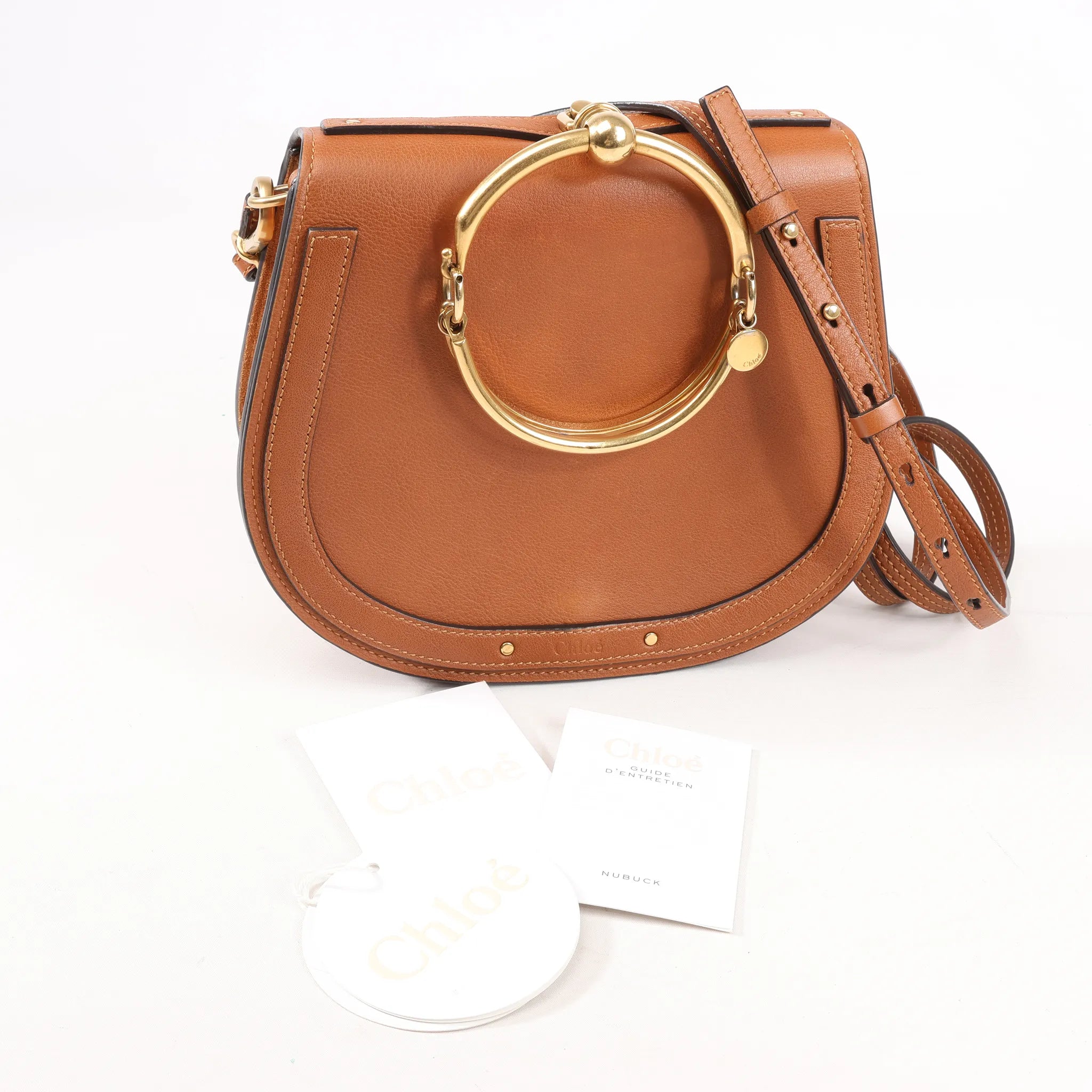 CHLOE Nile Leather Small 2Way Shoulder Bag in Brown