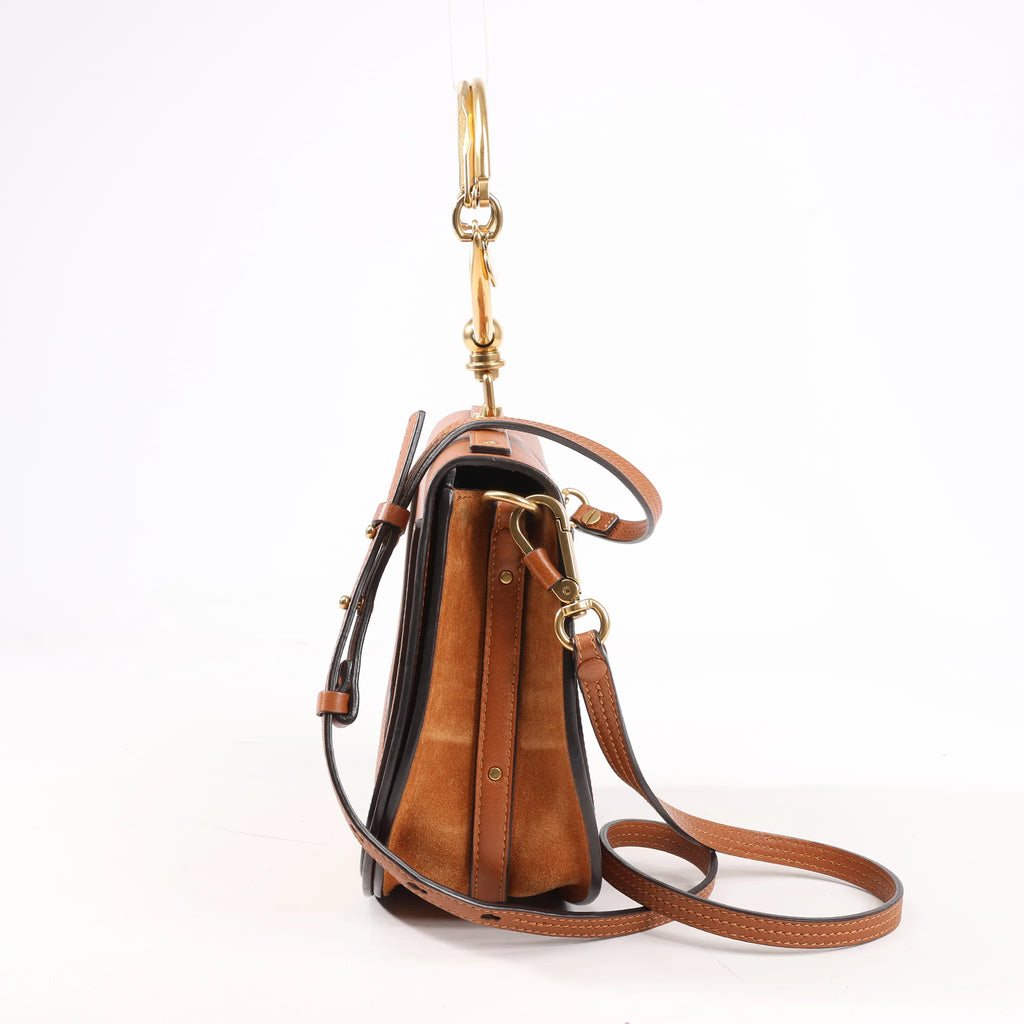 CHLOE Nile Leather Small 2Way Shoulder Bag in Brown