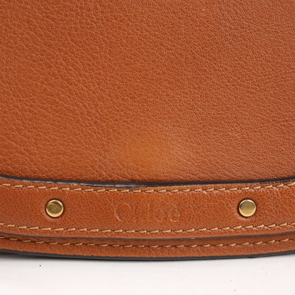 CHLOE Nile Leder kleine 2-Wege-Schultertasche in Braun