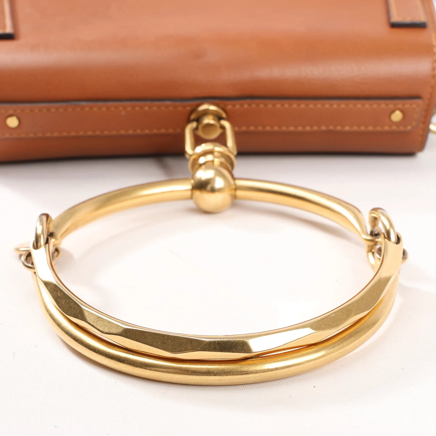 CHLOE Nile Leder kleine 2-Wege-Schultertasche in Braun