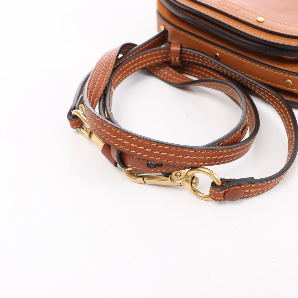 Bolso de mano Chloé Woody North South de lona y piel 2Way en beige y marrón