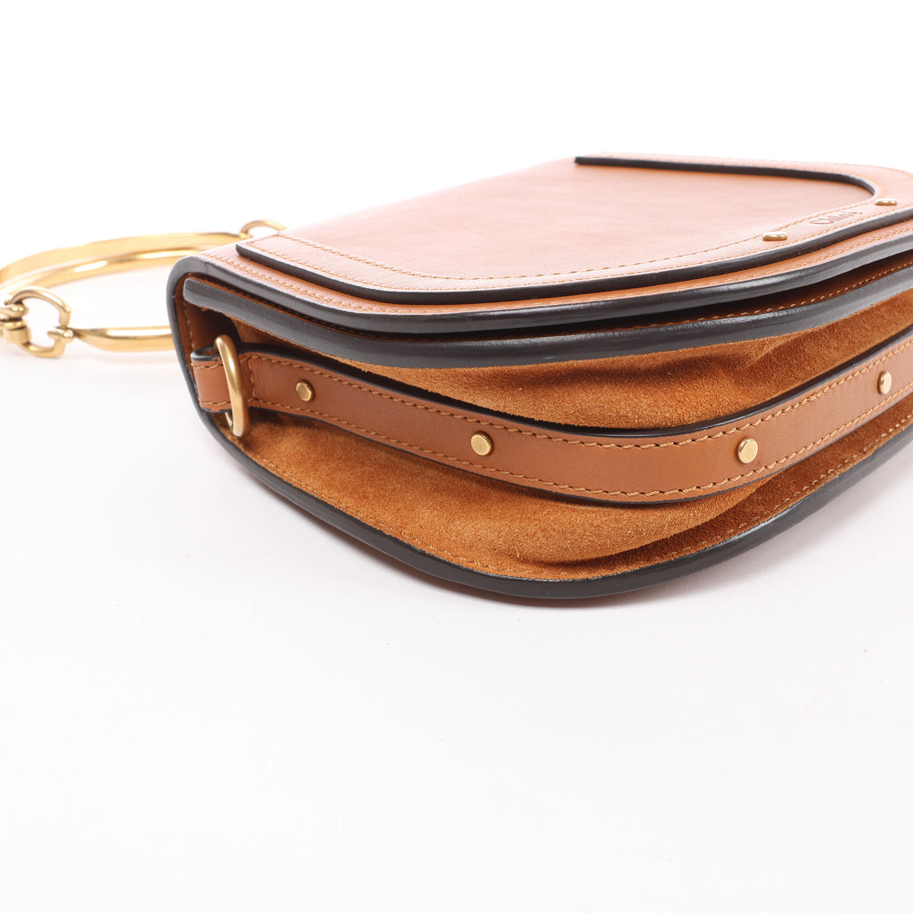 Bolso de mano Chloé Woody North South de lona y piel 2Way en beige y marrón