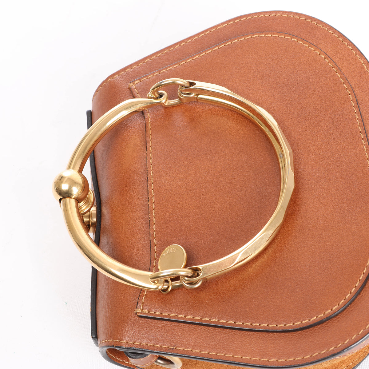 Chloe Nile Leather 2Way Handbag in Brown