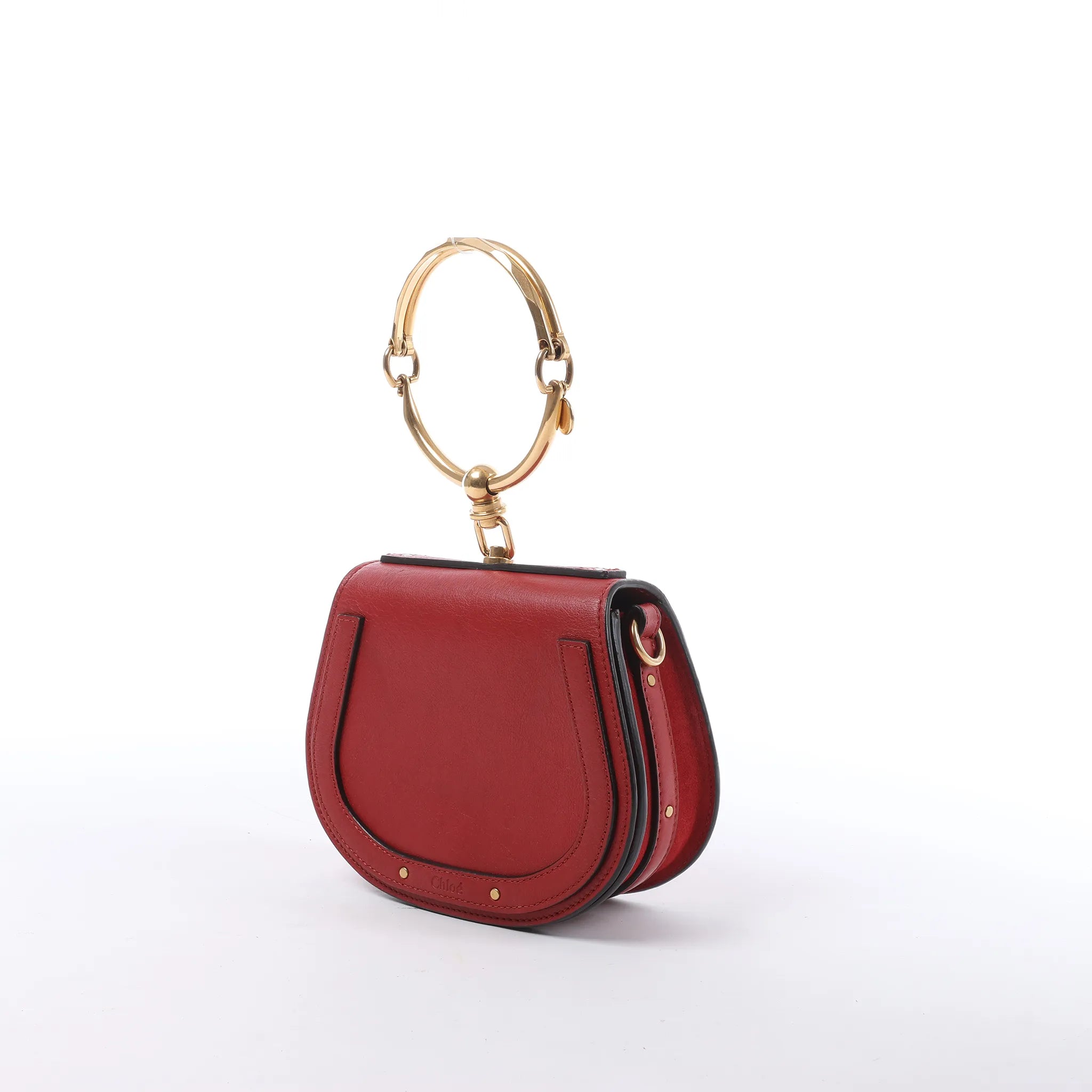 CHLOE Nile Leather Small 2Way Shoulder Bag in Red