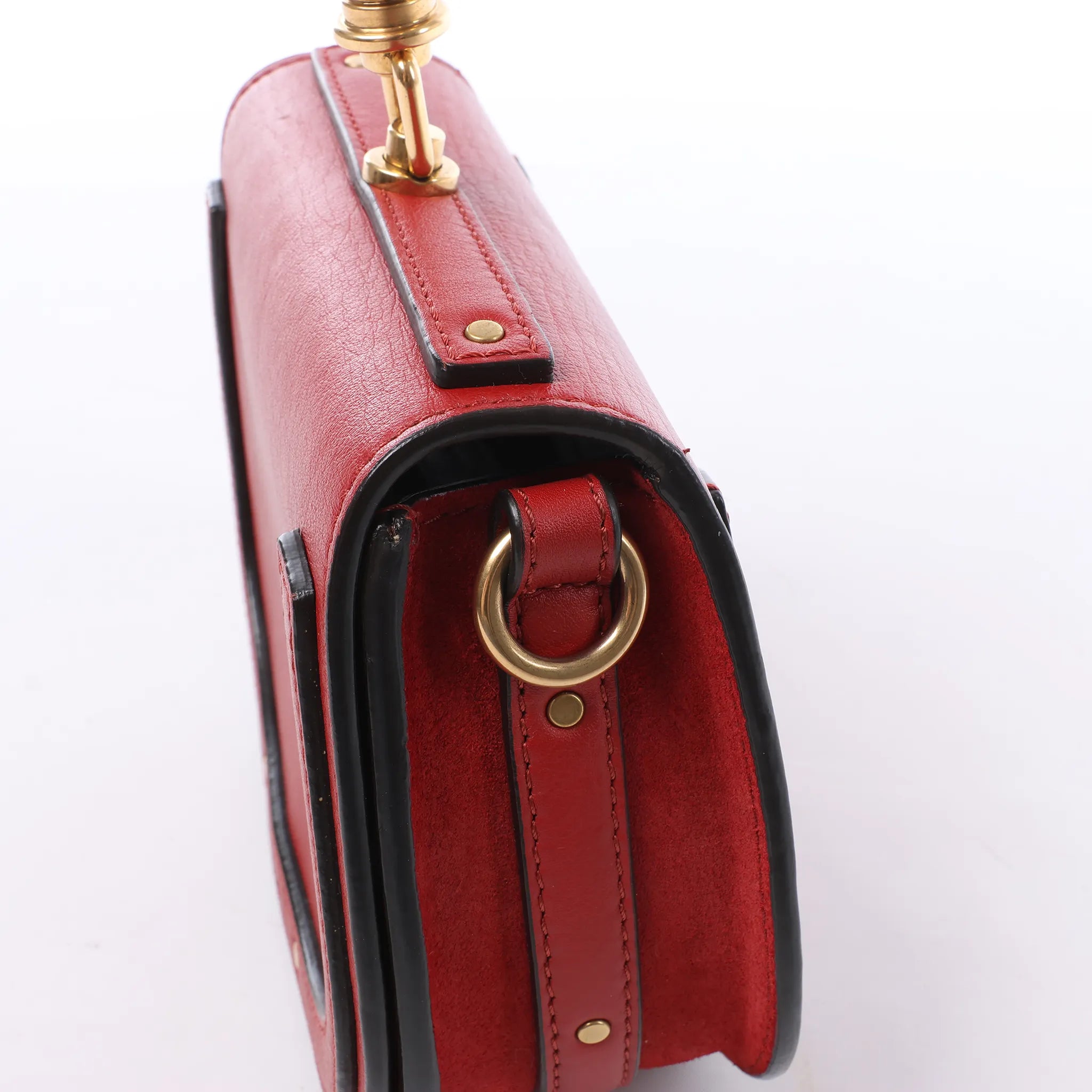 CHLOE Nile Leather Small 2Way Shoulder Bag in Red