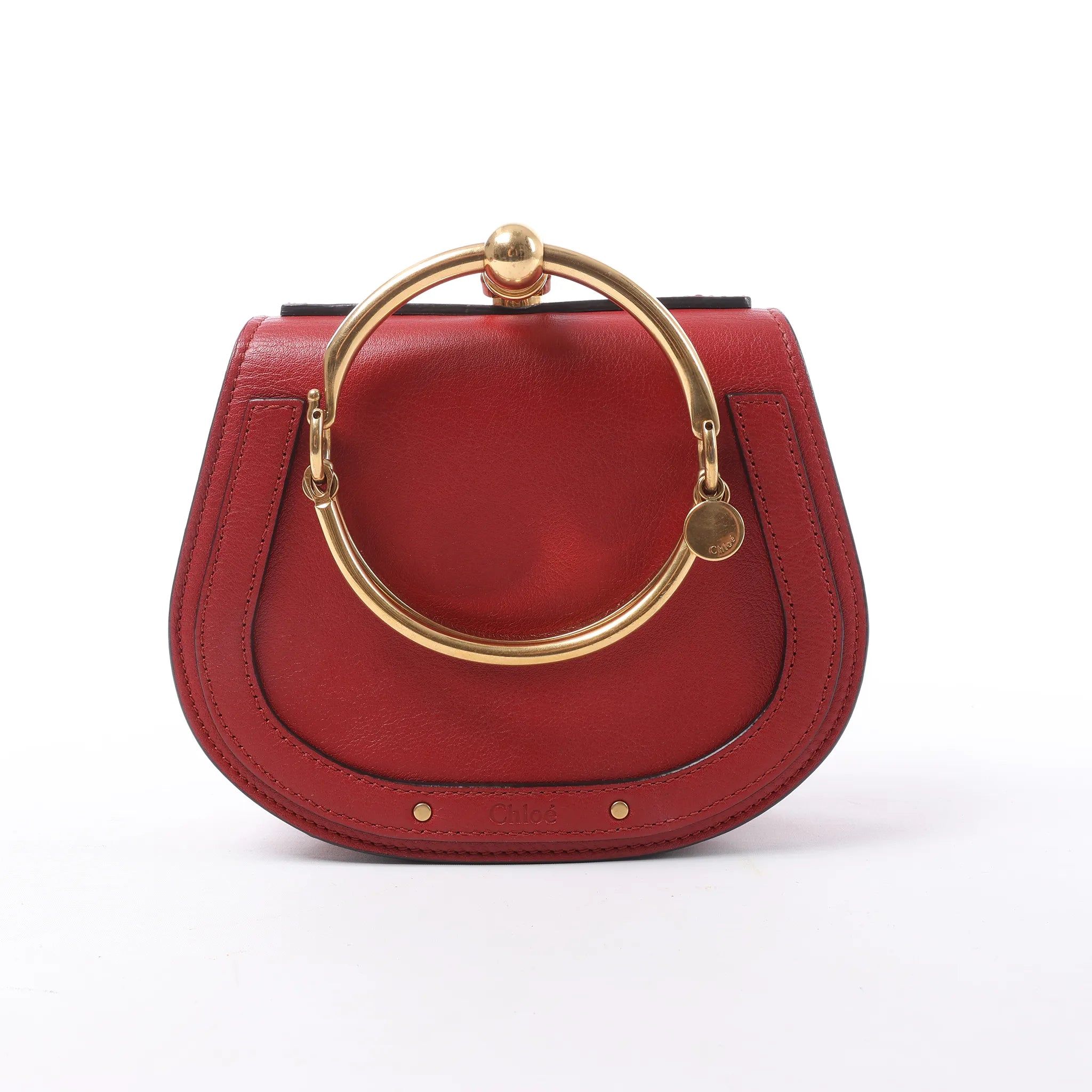 CHLOE Nile Leather Small 2Way Shoulder Bag in Red