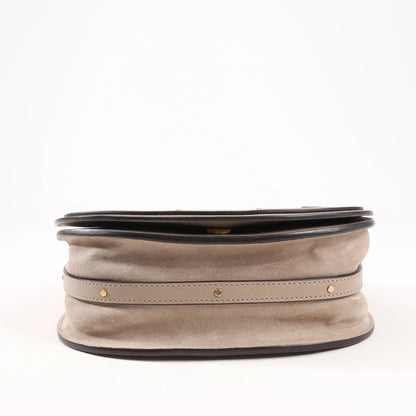 CHLOE Nile Leder, kleine 2-Wege-Schultertasche in Beige