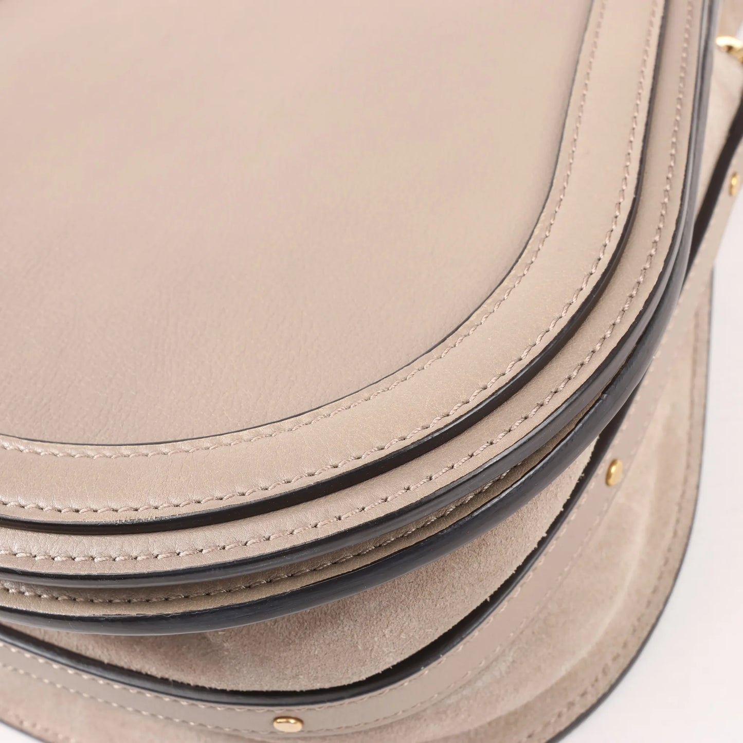 CHLOE Nile Leder, kleine 2-Wege-Schultertasche in Beige